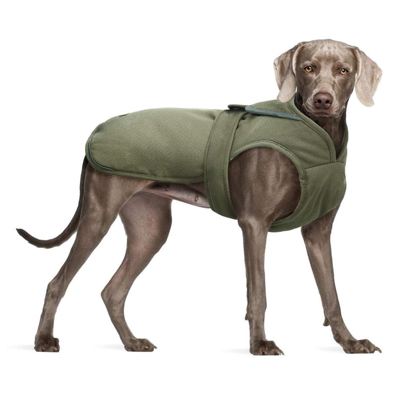 Kuoser Canvas Cold Weather Dog Coat for Winter, Reflective Dog Warm Fleece Jacket Water Repellent Windproof Dog Vest for Small Medium Large Dogs with Zipper Leash Hole XS-3XL X-Large (Pack of 1) Army Green - BeesActive Australia