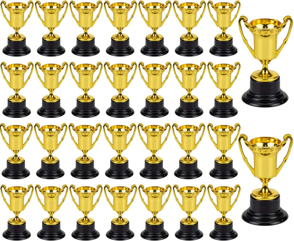 Nicunom 30 Pack Gold Award Trophies, 3.35" Plastic Gold Trophy Cups First Place Winner Award Trophies for Sports Tournaments, Competitions, Parties - BeesActive Australia