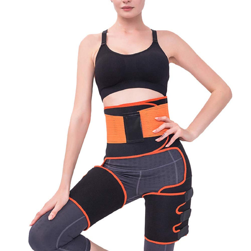 IMUZYN 3-in-1 Thigh Trimmer High Waist Trainer, Butt Lifter Slimming Support Belt Hip Enhancer Thigh Trimmer Body Shaper for Women with Elastic Belt Orange XXL/3XL - BeesActive Australia