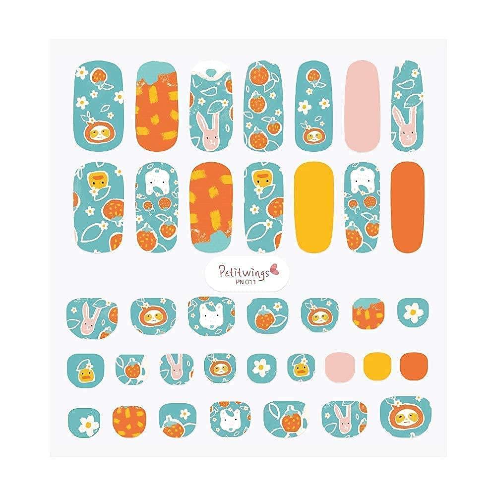 Petitwings Nail Stickers Wraps Decals Polish Self-Adhesive for Kid Girls Boys, a Nail File with an Artist Painting Post Card (Korean Made) (Sweet Things) Sweet Things - BeesActive Australia