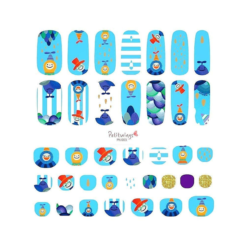 Petitwings Nail Stickers Wraps Decals Polish Self-Adhesive for Kid Girls Boys, a Nail File with an Artist Painting Post Card (Korean Made) (Tok Tok Tok) Tok Tok Tok - BeesActive Australia