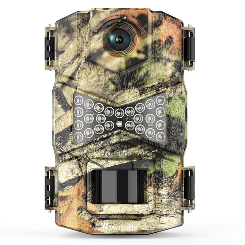WOSODA Trail Camera, Waterproof 16MP 1080P Hunting Game Camera, Wildlife Camera with IR LEDs Night Vision, for Home Security Wildlife Monitoring Hunting Camo - BeesActive Australia