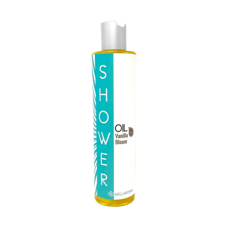 Wellaroma Body Shower Oil for Dry Skin, Moisture Locking In-Shower Body Oil Made with Organic Jojoba Oil, Organic Coconut Oil, Avocado Oil Scented with Therapeutic Essential Oils Vanilla Bloom - BeesActive Australia
