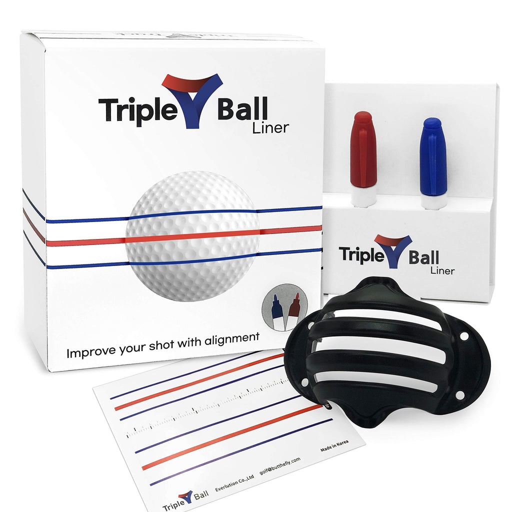 Triple Golf Ball Liner Alignment Tool, Golf Ball Marker Tool for a Better Alignment. 2 pens Included - Triple Golf Ball Liner Compatible with Golf putters - BeesActive Australia