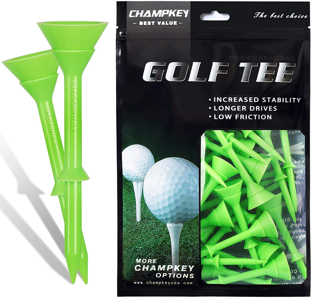 CHAMPKEY 3-1/4" Premium Golf Tees｜Excellent Durability and Stability Tees | Choose Between 30 Pack and 50 Pack Green - BeesActive Australia