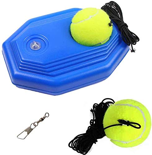 N-A Tennis Trainer Tennis Ball Trainer Tennis Equipment Sport Exercise Tennis Base with A Rope Self-Study Tennis Rebound Player with 2 Trainer Baseboard Training Balls (Blue) - BeesActive Australia