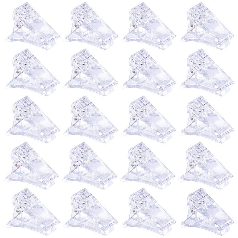 INNKER 20PCS Nail Tips Clip for Quick Building Polygel Nail Forms Clear Nail Clips Finger Nail Extension UV LED Builder Clamps Manicure Nail Art Tool - BeesActive Australia