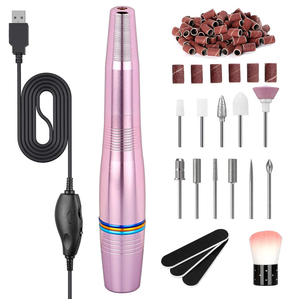 Electric Nail Drill Kit, Upgraded Professional Nail File Portable Manicure Pedicure Drill Kit for Acrylic Nails with Manicure Pedicure Brush, Sanding Band, Nail Drill Bits Set - BeesActive Australia