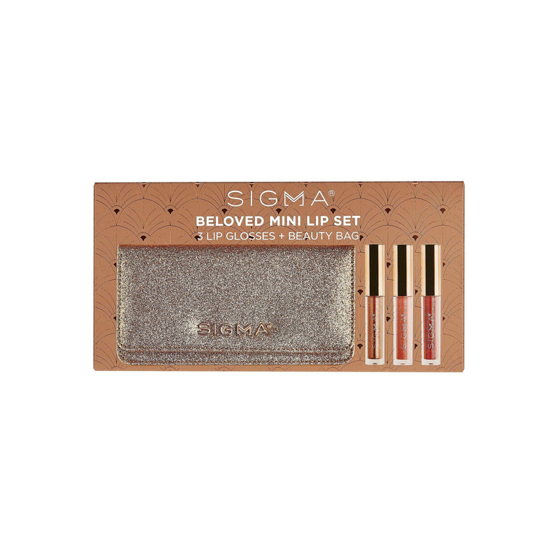 Sigma Beauty Beloved Mini Lip Set, 3 Mini Lip Glosses, 1 Makeup Storage Bag - BeesActive Australia