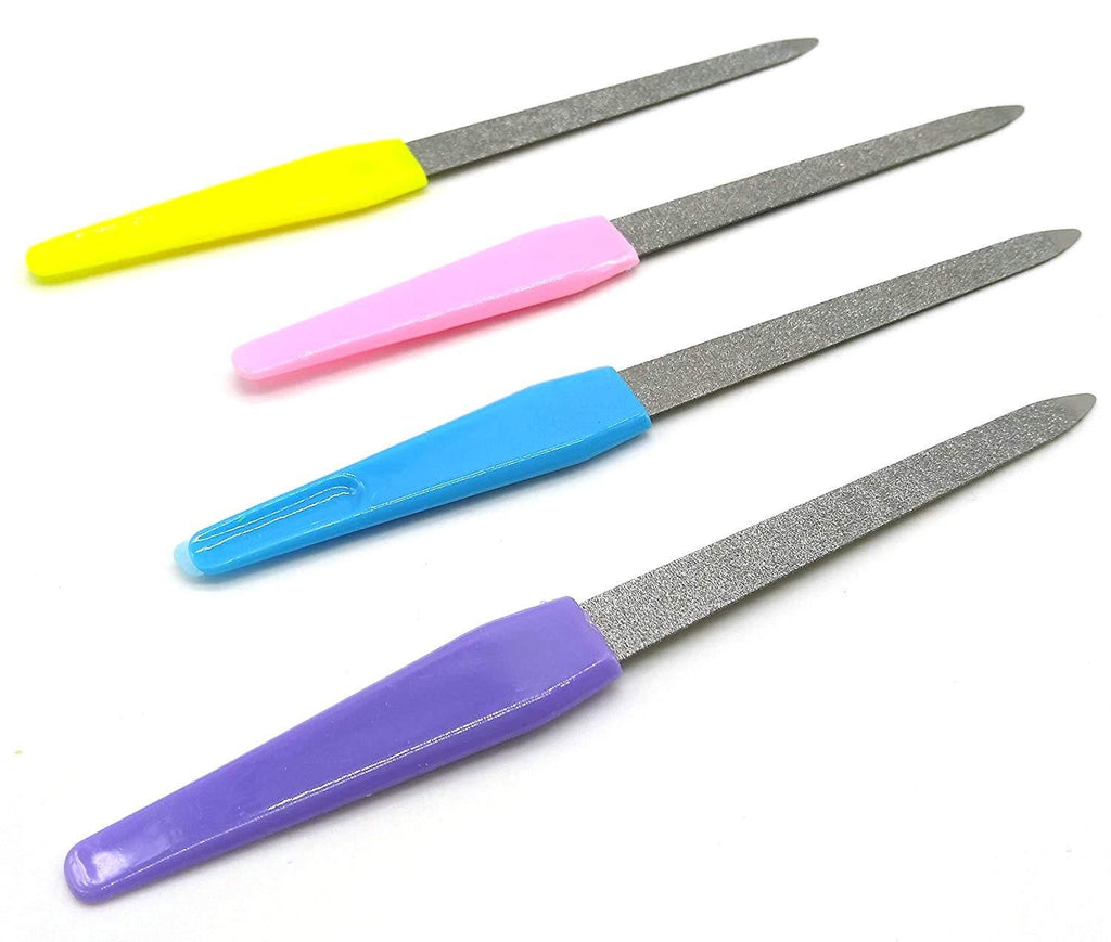 Metal Nail File Pack of 4 - Double-Sided 6 Inch Fingernail Files for Women - BeesActive Australia