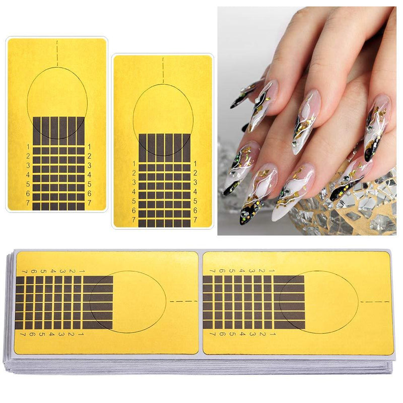WEILUSI 200pcs Nail Art Extension Tips,Acrylic Nail UV GEL Nail Self-Adhesive Form Guide Stickers Manicure Decorations - BeesActive Australia