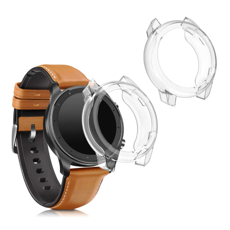 kwmobile 2-Pack Fitness Tracker Frame Compatible with Huami Amazfit GTR (42mm) - Case Sport Tracker TPU Silicone Cover - Transparent - BeesActive Australia