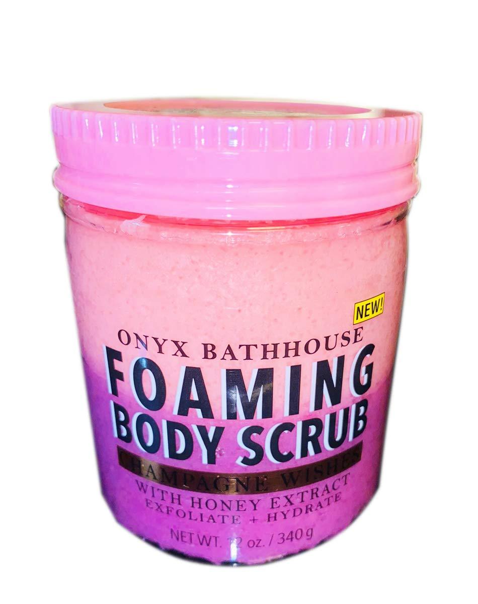 Onyx Bathhouse Foaming Bath Scrub Champagne Wishes 12 Oz! Pear Scented Smoothing Body Scrub With Honey Extract! Gently Exfoliates And Hydrate Skin! Use Daily And Reveal Brighter & Softer Skin! - BeesActive Australia
