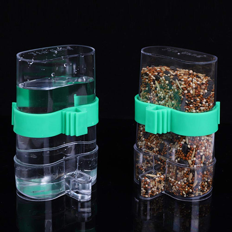 [2 Pack] Seneme Automatic Bird Water Dispenser for Cage, Birds Clear Dispenser Food Feeder, Bird Food Feeder for Cage with 1 Pcs Plastic Fruit Vegetable Feeder - BeesActive Australia