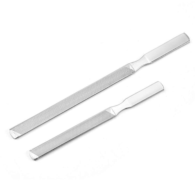 2 Pieces Stainless Steel Nail File 4 Sides Nail File Metal Buffer Fingernails Toenails Manicure Files for Salon and Home(5 Inch and 7 Inch) - BeesActive Australia