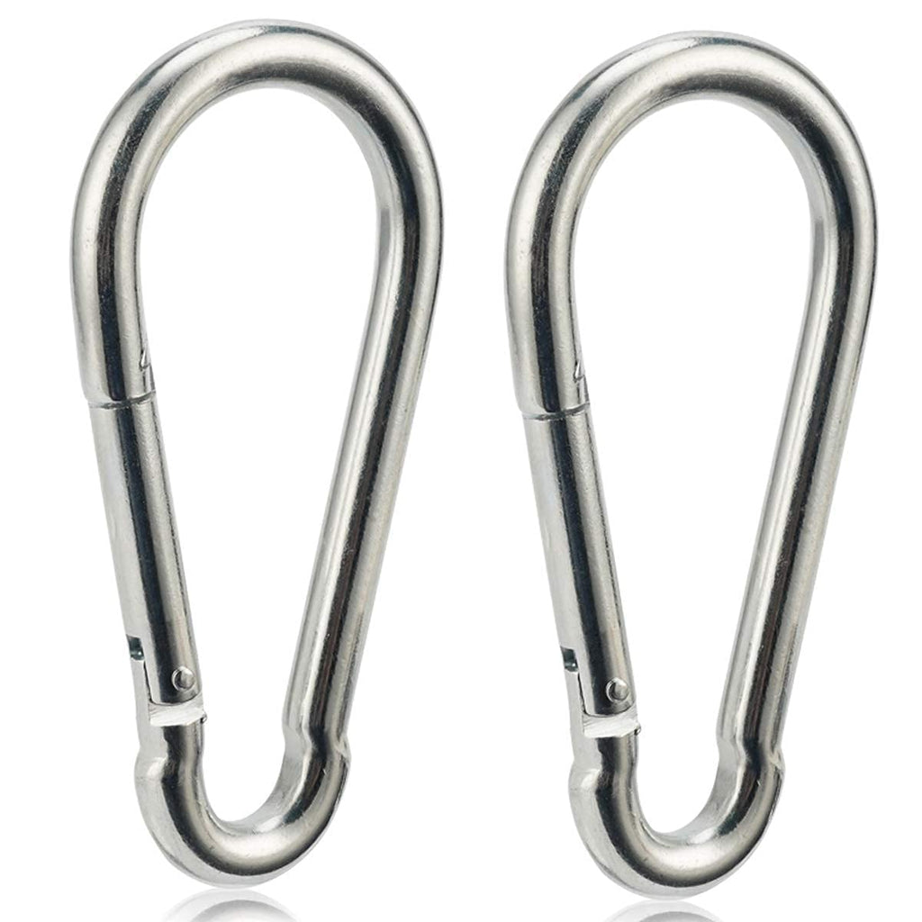 OWAYOTO Carabiner Clip 4 Inch Spring Snap Hook Heavy Duty 2pcs 10x100mm for Hammock Punching Bags Swing Chairs Gym Equipment Camping Hiking - BeesActive Australia