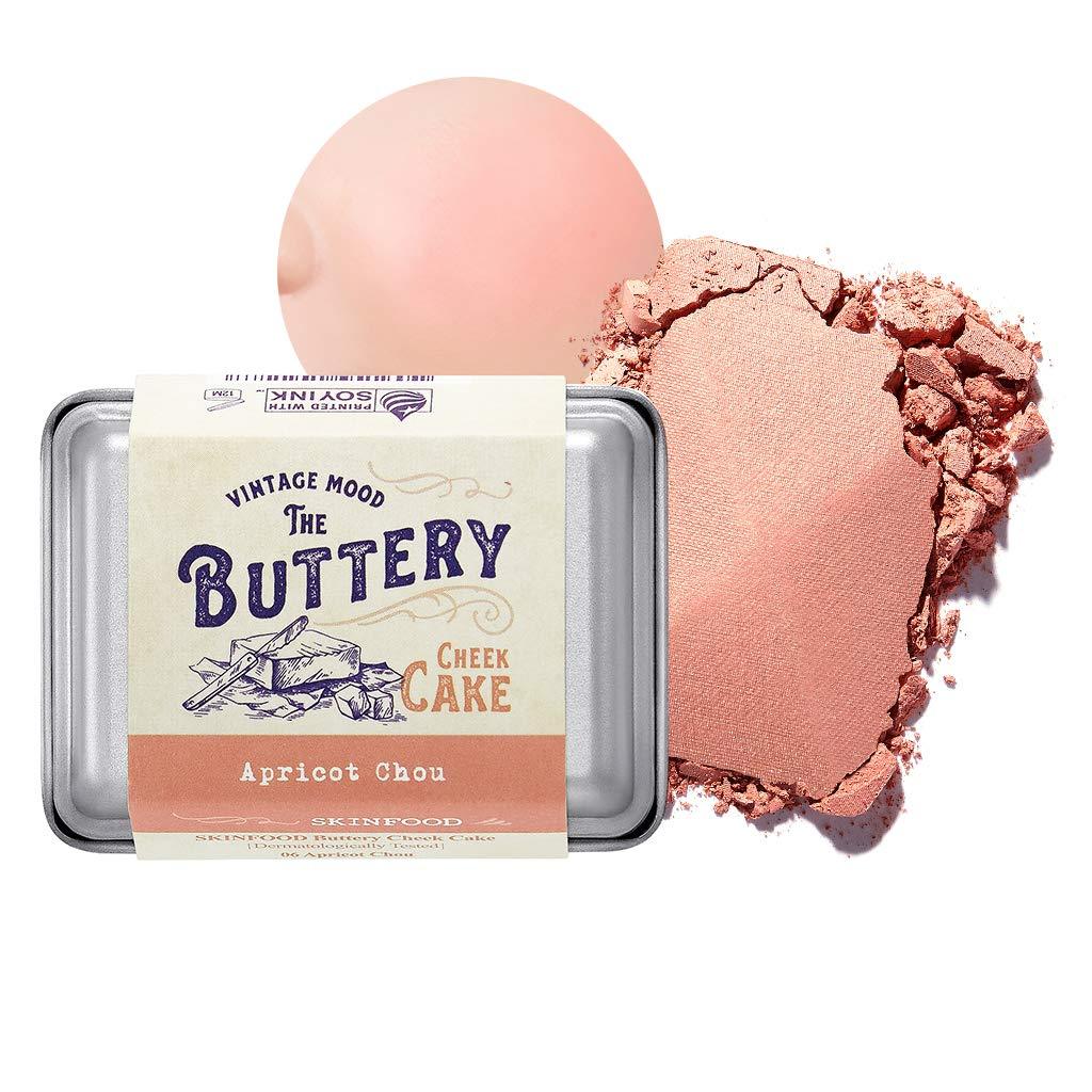 SKINFOOD Buttery Cheek Cake - Cream Blush For Cheeks - Korean Colored & Soft Textured for Perfect Dreamy Rosy Cheeks - Smooth Blending, Clump-Free Baked Blush for Women (9.5g, 06 APRICOT CHOU) - BeesActive Australia
