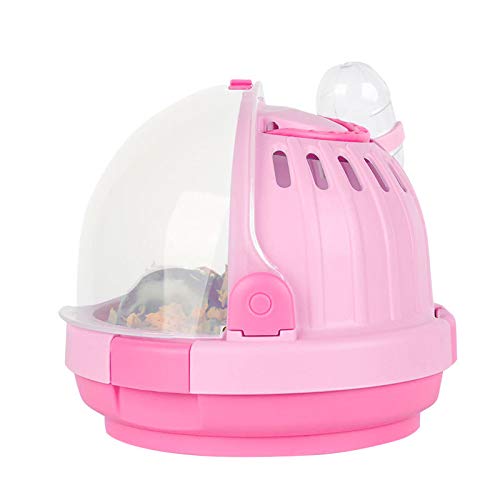 gutongyuan Portable Hamster Carry Cage, with Water Bottle Travel Handbags &Outdoor Carrier Vacation House for Small Animals Like Dwarf Hamster and Mouse pink - BeesActive Australia