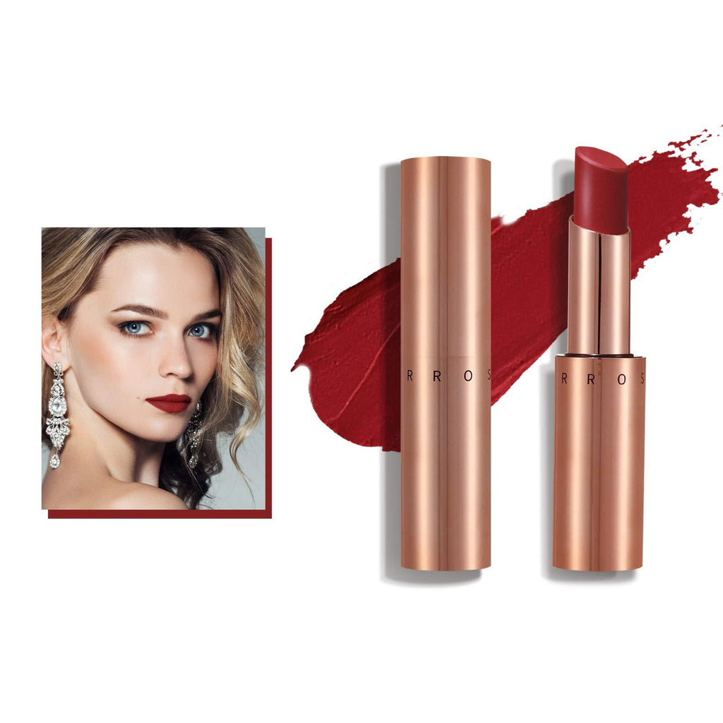 COLORROSE Color Statement Lipstick， Moisturizer Waterproof Lipstick, Nutural Glossy Lipstick Makeup Lip cosmetic, Brick Red, 0.12 oz D-895 - BeesActive Australia