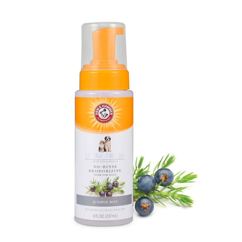 Arm & Hammer Ultra Fresh No Rinse Deodorizing Foam for Dogs, Juniper Mist, 8 Oz | Waterless Dog Shampoo | Baking Soda Neutralizes Bad Odors for an Advanced Clean No-Rinse Deodorizing Foam for Dogs - BeesActive Australia