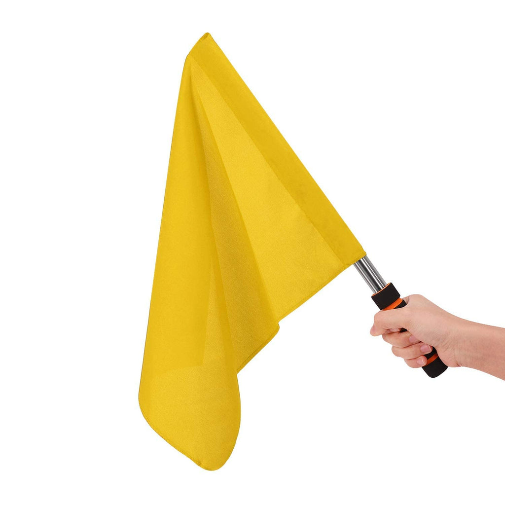 Sports Referee Flags with Metal Pole Foam Red Stainless Steel Hand Signal Flag Track and Field Sports Training Flag Athletic Competition Flag for Soccer Volleyball Football Linesman Command Flags Yellow - BeesActive Australia