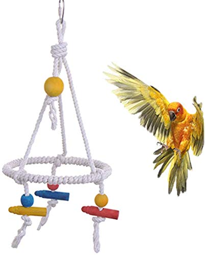 Litewoo Parrot Swing Toy Colorful Cotton Rope Bird Chew Toy for Play and Grooming for Small to Medium Birds Budgie Parakeet Cockatiel Macaw Parakeet Conure Lovebird Swing 3 - BeesActive Australia