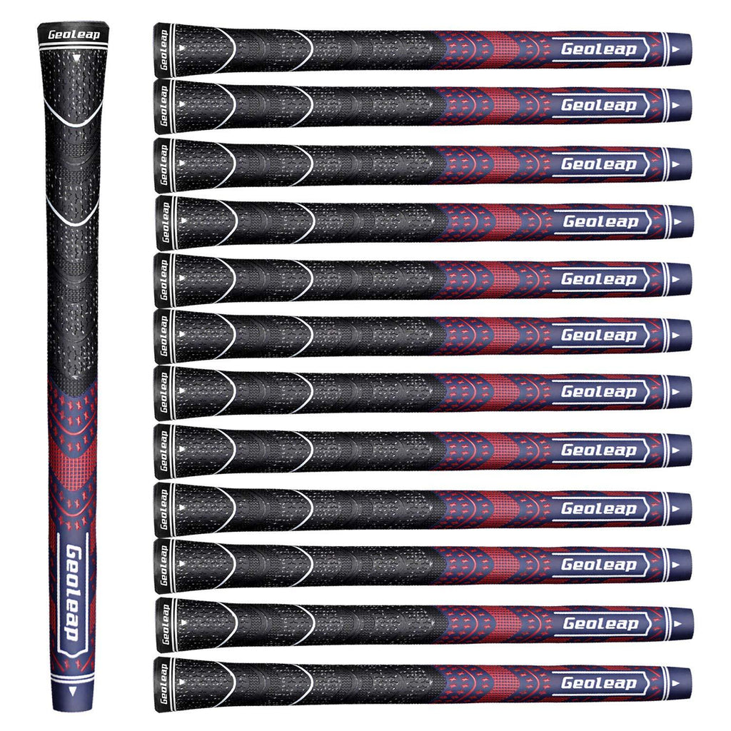 Geoleap ACE-C Golf Grips Set of 13- Cord Rubber, Hybrid Golf Club Grips, Standard/Mdisize, 10 Colors Optional. Navy Blue Red - BeesActive Australia