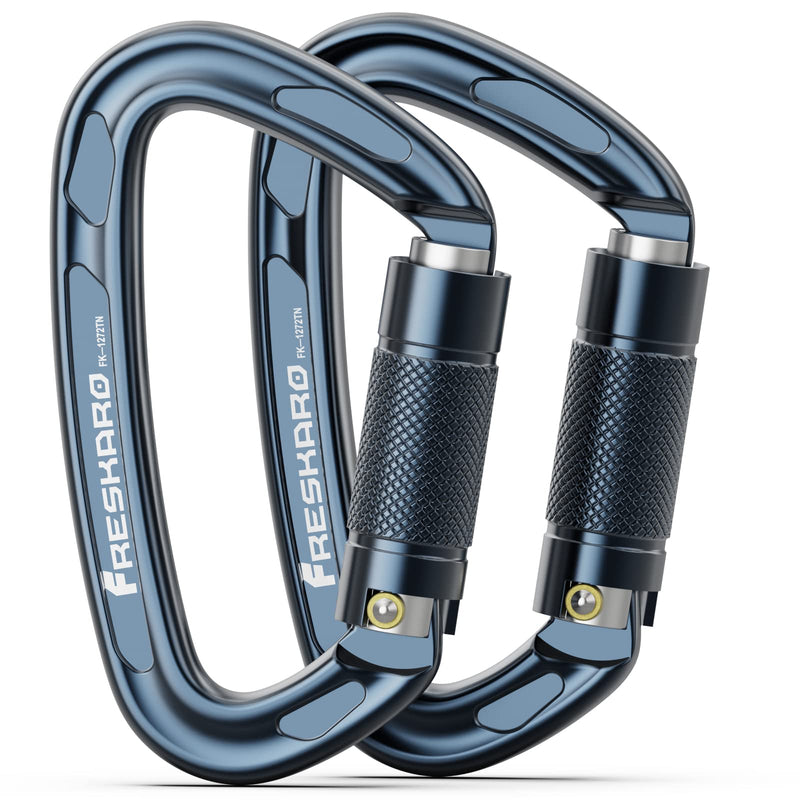 FresKaro 4inches Climbing Carabiner Clips, UIAA Certified 25kN Auto Locking Carabiners, Made of 7075 Aircraft Aluminium, Lightweight, Rust Free and Heavy Duty, for Climbing, Mountaineering, Spacegray 3 - BeesActive Australia