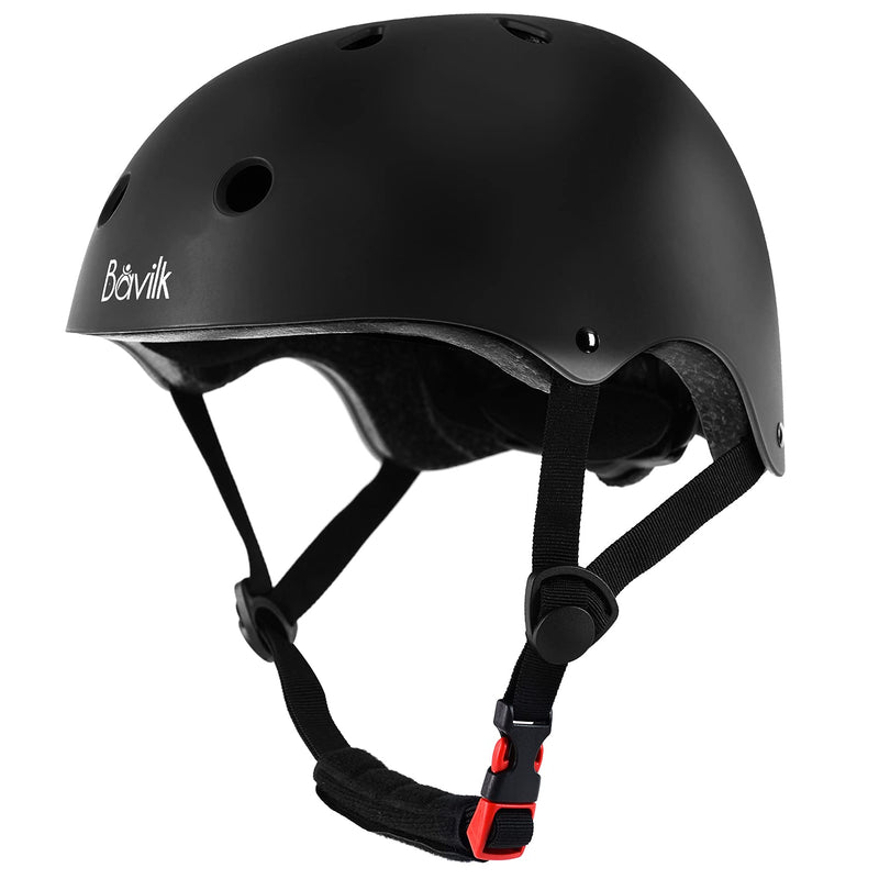 Bavilk Kids Bike Helmet,CPSC Certified Multi-Sport Helmet for Cycling Skateboard Scooter Skating,3 Sizes,from Toddler to Youth Matte Black Small: 48-54 cm / 18.9"-21.3" - BeesActive Australia