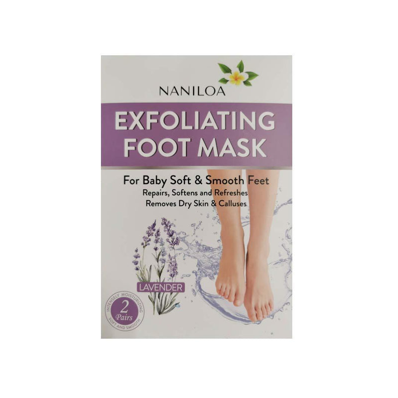 Naniloa Exfoliating Lavender Foot Peel Mask | 2 Pack | Repairs Rough, Dry & Callused Feet | Revitalizes and renews skin - BeesActive Australia