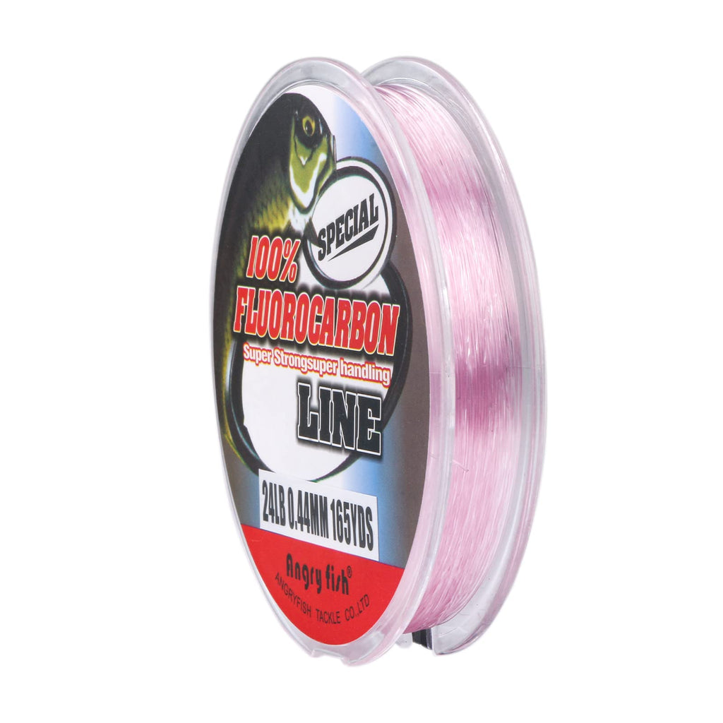 ANGRYFISH 100% Fluorocarbon Fishing Line and Fluorocarbon Leader-Invisible Underwater-Faster Sinking- Ultralow Stretch(2-30LB) Pink 13LB/0.286MM-55YD - BeesActive Australia