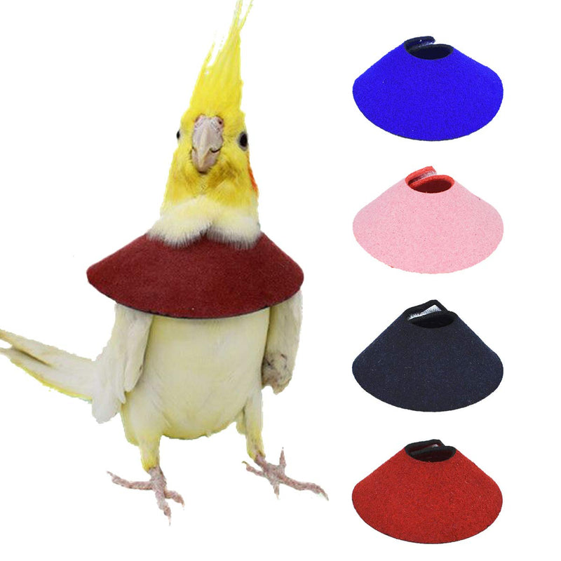 4Pack Pet Parrot Anti-bite Elizabethan Collars, Anti-Grab Feather Plucking Wound Healing Safety Collar, Protective Recovery Cones for Budgerigar Lovebird Agapornis Fischer Cockatiel Cockatoo M - Suitable for Lovebird - BeesActive Australia