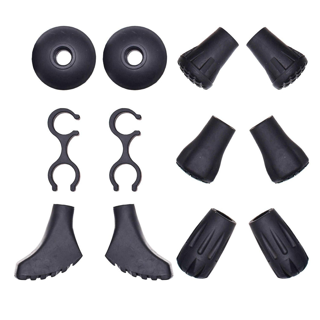 VNVM Trekking Pole Replacement Tips 6 Pairs Hiking Pole Tips Rubber for Hiking Trekking Poles & Adapt to Different Road Conditions - BeesActive Australia
