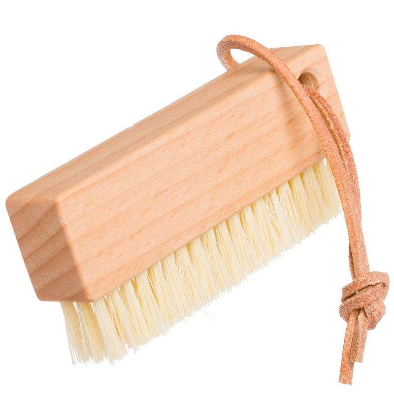 Redecker Tampico Fiber Nail Brush with Oiled Beechwood Handle, Slim Design with Hanging Loop, 3-3/4-Inches, Made in Germany - BeesActive Australia