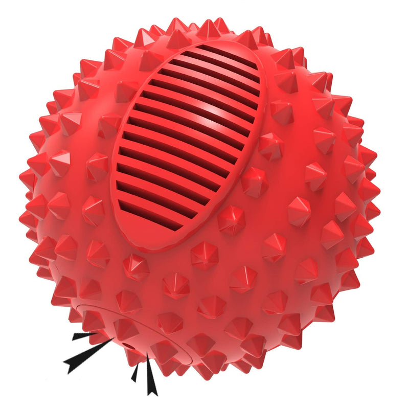 PETIZER Squeaky Dog Ball Toy for Aggressive Chewers ,4 Inches Indestructible Durable Big Dogs Chew Spiky Ball, Floatable Rubber Pet Toys for Medium &Large Breeds Red - BeesActive Australia