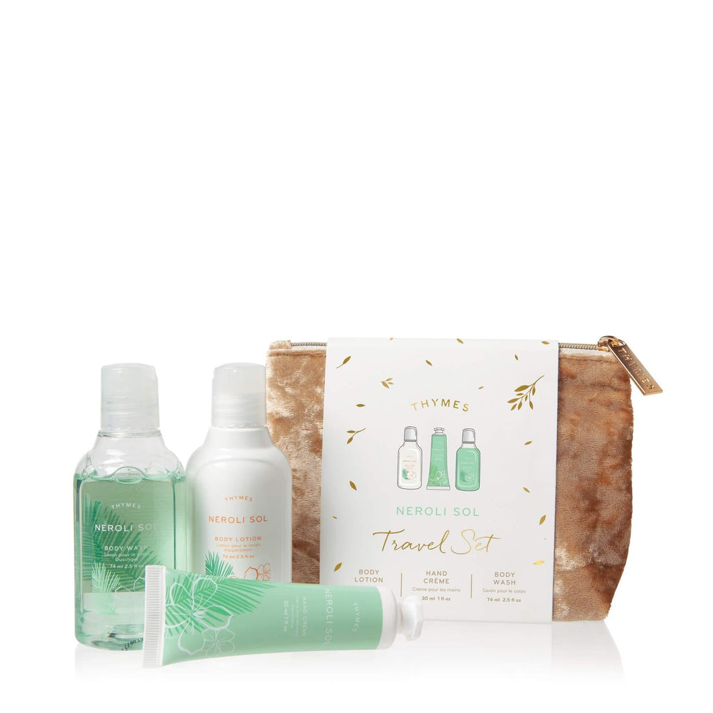 Thymes Neroli Sol Travel Set & Beauty Bag - Contains Body Wash, Body Lotion & Hand Cream - BeesActive Australia