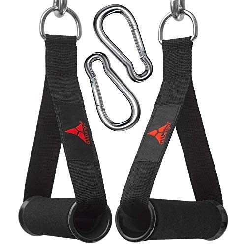 allbingo Strong Pulley Handles Compatible for Resistance Bands Cable Machines，Heavy Duty Comfortable Exercise Handle Grips Attachment with Big Carabiners 2 Black/Black Exercise Handles - BeesActive Australia