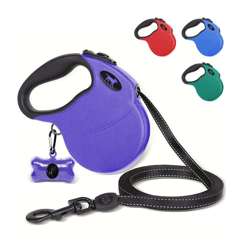 Tuff Pupper Heavy Duty Retractable Dog Leash | 16 ft Dog Leash with Reflective Stitching for Nighttime Safety | One Button Lock and Release | Comfortable Hand Grip | for Dogs Up to 120 lbs X-Large (Pack of 1) Ultra Violet - BeesActive Australia