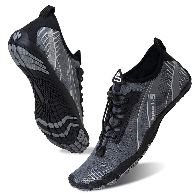 Water Shoes for Men and Women Barefoot Quick-Dry Aqua Sock Outdoor Athletic Sport Shoes for Kayaking, Boating, Hiking, Surfing, Walking 5.5 Women/3.5 Men M-gray - BeesActive Australia