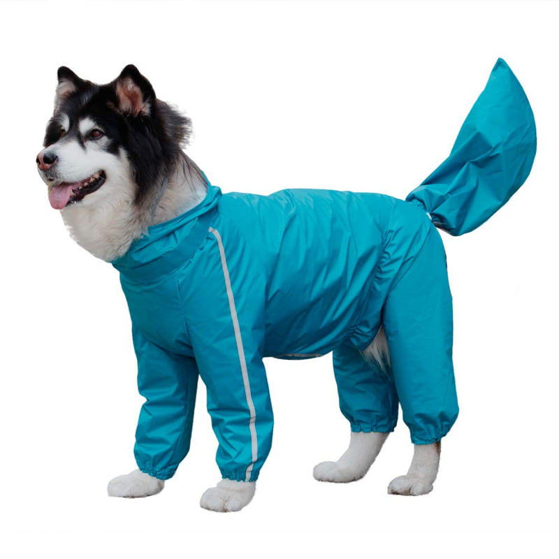 HDKUW Dog Raincoat, Lightweight Dog Rain Jacket Hoodies Waterproof Large Dog Rain Poncho for Medium Large Dog 8XL Blue - BeesActive Australia