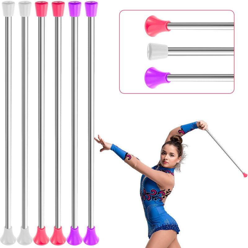 6 Pieces Twirling Batons Unisex Kids' Gymnastics Twirling Baton Dance Baton for Kids Girls Talent Shows, Artistic Dancing, Baton Twirling, Pink, White, Purple - BeesActive Australia