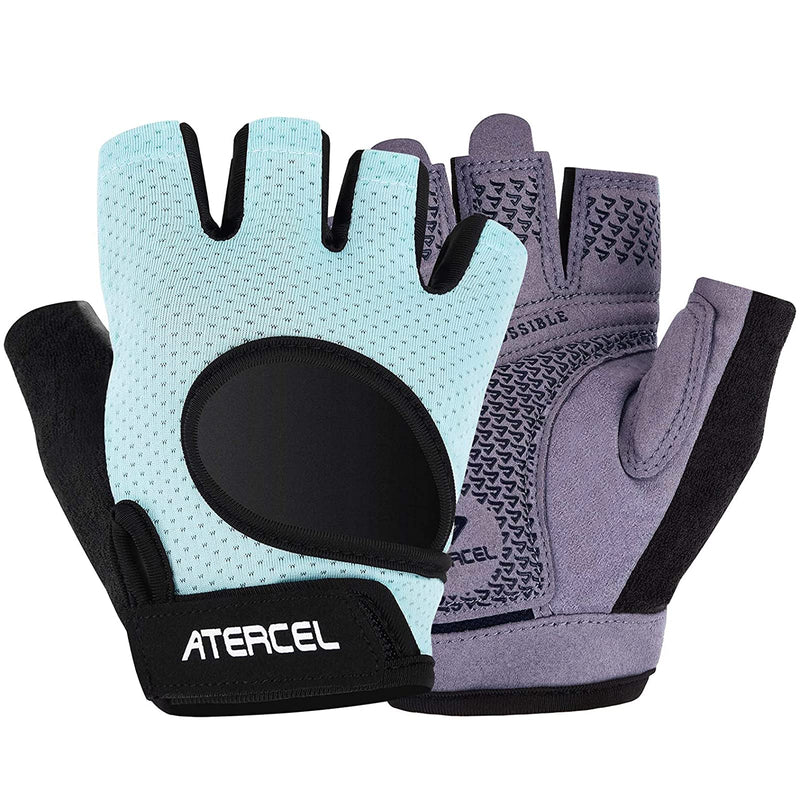 Atercel Weight Lifting Gloves Full Palm Protection, Workout Gloves for Gym, Cycling, Exercise, Breathable, Super Lightweight for Mens and Women Aqua Small - BeesActive Australia