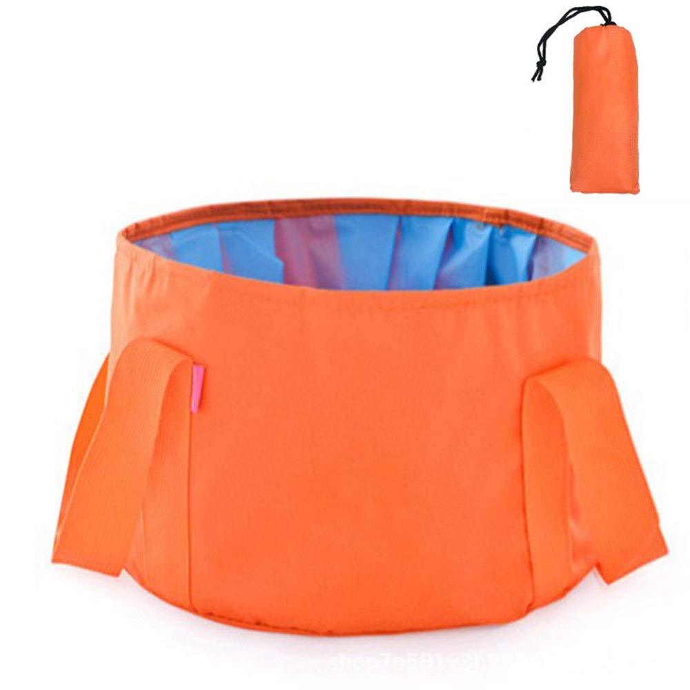Collapsible Foot Bath Tub for Travel, Portable Foot Soak Spa Basin Multifunctional Folding Water Bucket for Soaking Feet, Washing Vegetables and Fruits, Outdoor, Camping (12L, Orange) 12L - BeesActive Australia