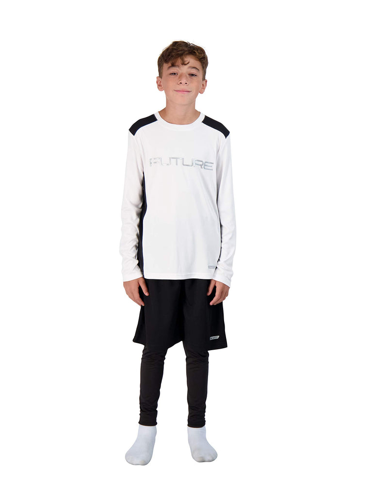 Hind Boys 3-Piece Athletic Short Set for Kids Basketball Shorts Athletic T-Shirt and Leggings for Sports and Training White 5/6 - BeesActive Australia
