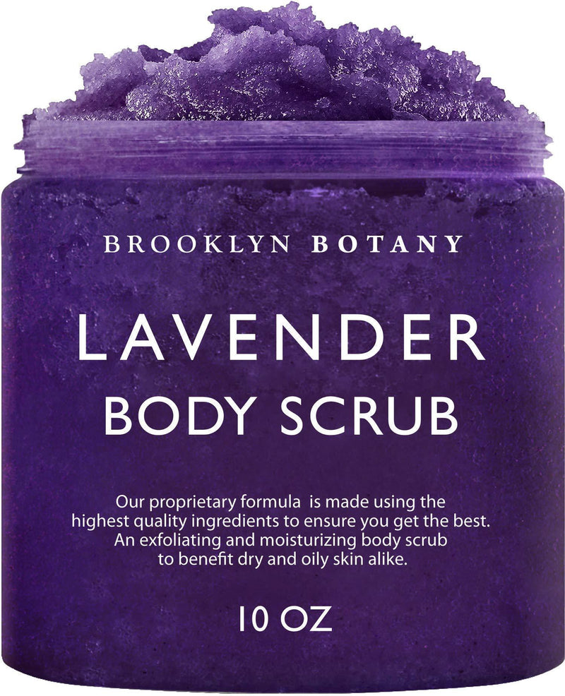 Brooklyn Botany Lavender Oil Body Scrub and Face Scrub – Moisturizing and Exfoliating Body Scrub -Fights Acne, Wrinkles, Dark Circles, Fine Lines and Signs of Aging - For Soft and Young Skin – 10 oz 10 Ounce (Pack of 1) - BeesActive Australia