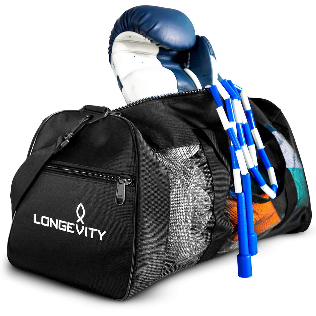 Longevity Gear Mesh Bag | Duffle Bag | Boxing Bag | Gym Bag | MMA, BJJ, Swimmers, Active Athletes | Breathable Duffel Bag for Sweaty Clothes and Equipment | No More Stink - BeesActive Australia