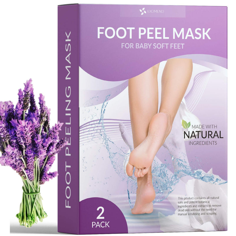 Foot Peel Mask - Make Your Feet Baby Soft, Removes Dry & Dead Skin, Exfoliating Foot Mask Natural Treatment, 2 Sets (Lavender) - BeesActive Australia