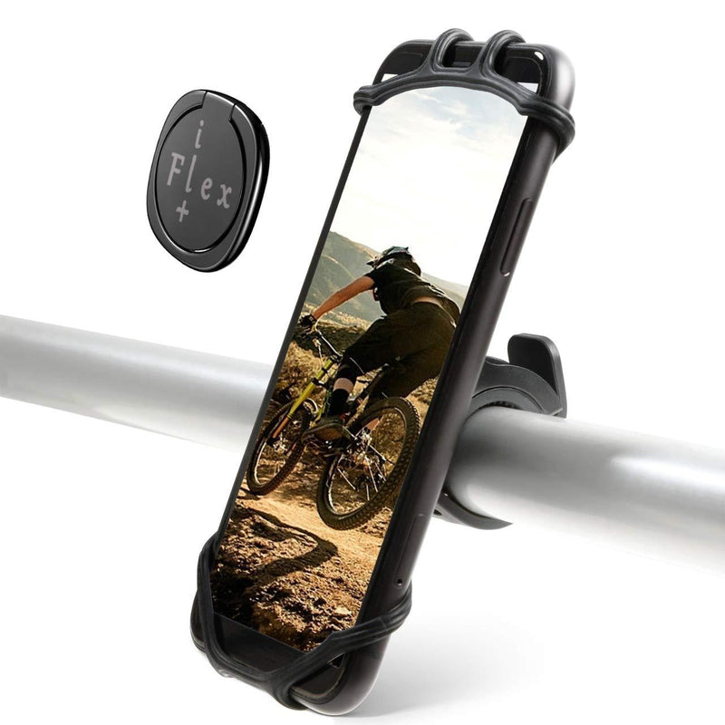 iFlexplus Phone Holder for Bike, Adjustable Universal Silicone Phone Mount for Bicycle/Stroller/Handlebar Accessories, Compatible with iPhone 12 Pro/12 mini/12/11 Pro Max/XR/8, Samsung Galaxy S20/S10 - BeesActive Australia