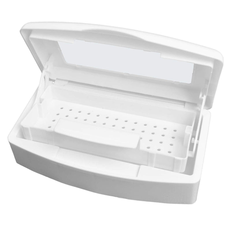 Plastic Sterilizing Tray, Disinfectant Box Tool Sterilizer for Nail Implement, Tweezers, Cuticle Trimmer, Scissors, Clean Tray Storage for Nail Art Tool - BeesActive Australia