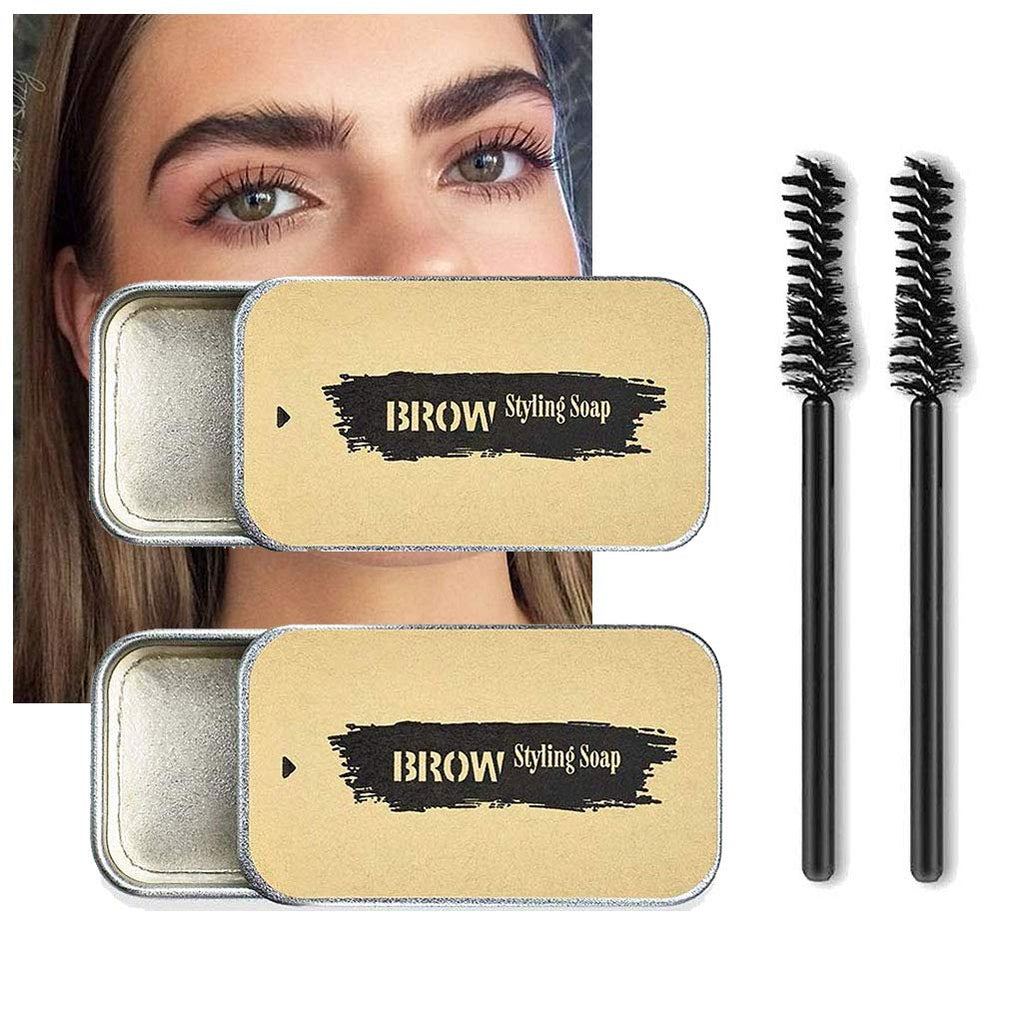 Firstfly Eyebrow Soap Kit, Brows Styling Soap, Clear Solid Gel for Brushed-Up Eyebrows, 3D Feathery Brows Makeup Balm (Yellow-2 Pack) Yellow-2 Pack - BeesActive Australia